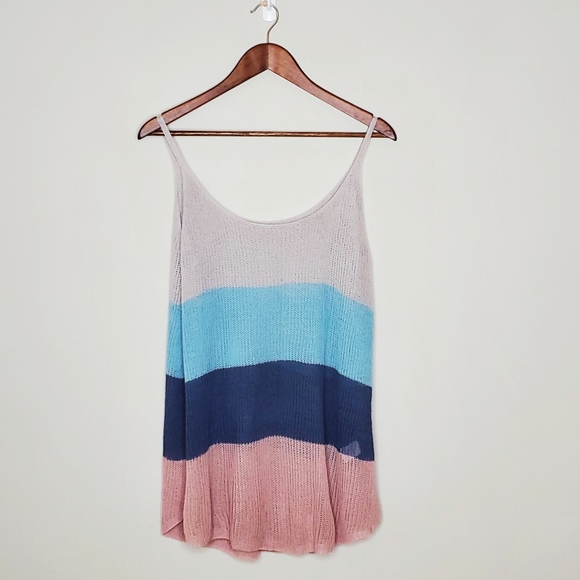 Ladies Scoop Neck Striped Tank - Picture 2 of 5